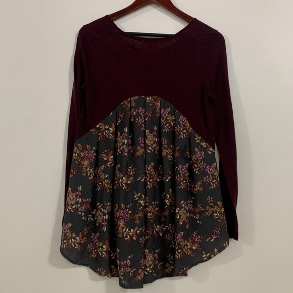 MASÓN & BELLE wine and floral loose blouse size S - Picture 3 of 7